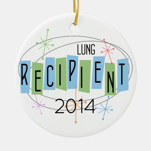 Customizable Lung Recipient with Custom Photo Ceramic Ornament (Front)