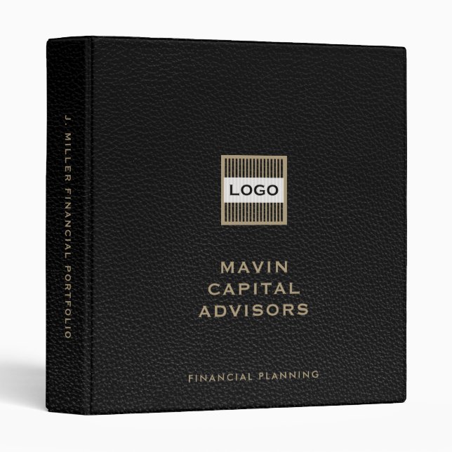 Customizable Luxury Financial Portfolio with Logo Binder (Front/Spine)