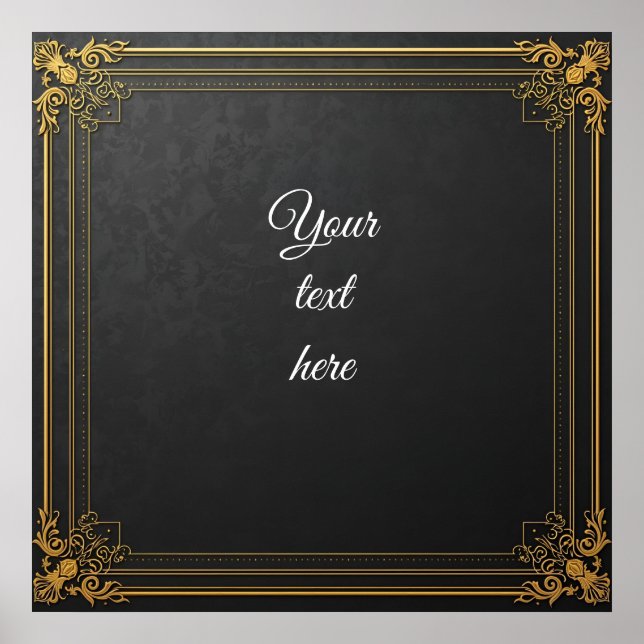 Customizable Luxury Wall Art – Ornate Gold Frame o (Front)
