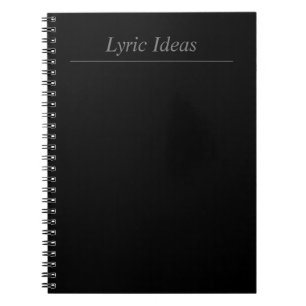Customizable Lyric Ideas Black Notebook