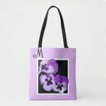 Customizable M name monogram purple floral boho
