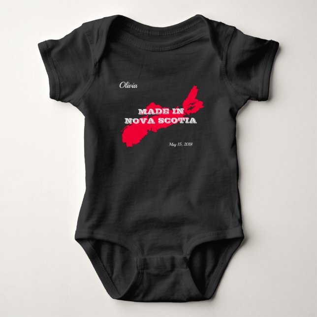 Customizable Made in Nova Scotia Baby Bodysuit (Front)