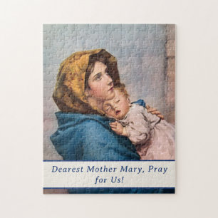 Customizable Madonna with Christ Child Jigsaw Puzzle