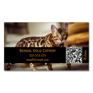 Customizable Magnetic Business Card for Cattery