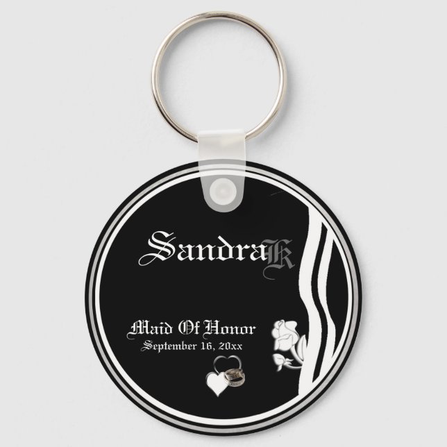 Customizable Maid Of Honour Keepsake Keychain (Front)