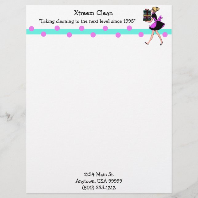 Customizable Maid Service Letterhead (Front)