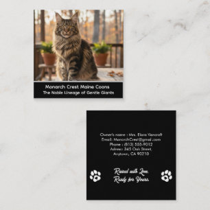 Customizable  Maine Coon Cat Cattery Business Card