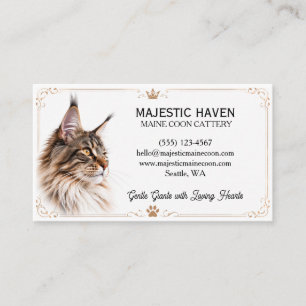Customizable Maine Coon Cattery Business Card 