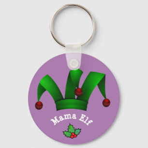 Customizable Mama Elf Custom Christmas Gift Idea Keychain