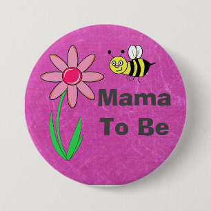 Customizable Mama To Be Maroon Baby Shower Button