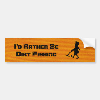 Customizable Man Metal Detecting Silhouette Bumper Sticker