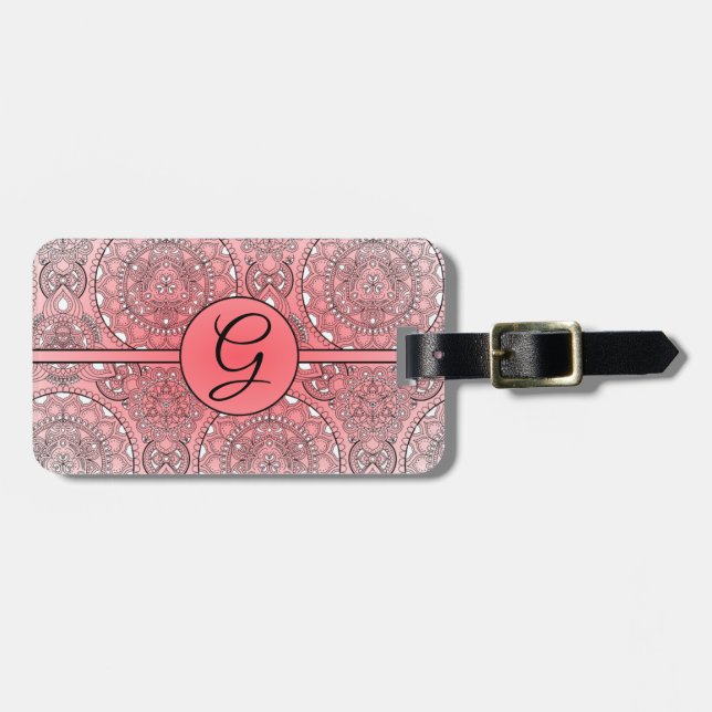 Customizable Mandala Luggage Tag (Front Horizontal)