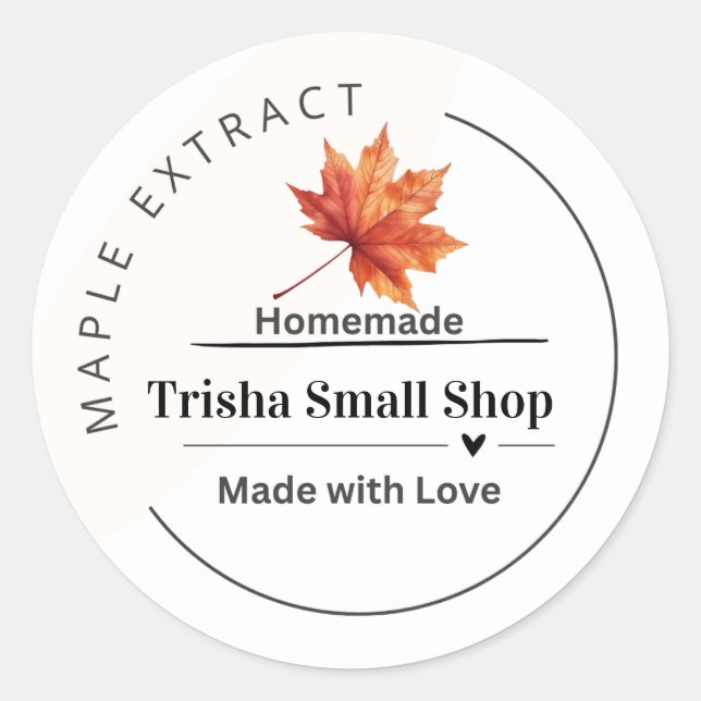 Customizable Maple Extract Label – Personalized Ki (Front)