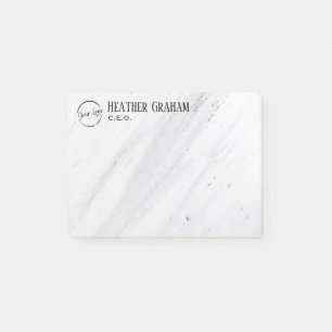 Customizable Marble Sticky Notes for Branding