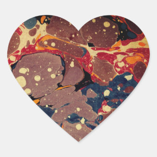 Customizable Marbleized Paper / Flow Painting Heart Sticker