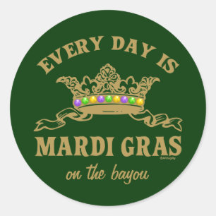Customizable Mardi Gras Classic Round Sticker