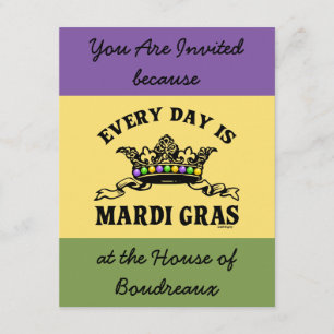 Customizable Mardi Gras Invitation