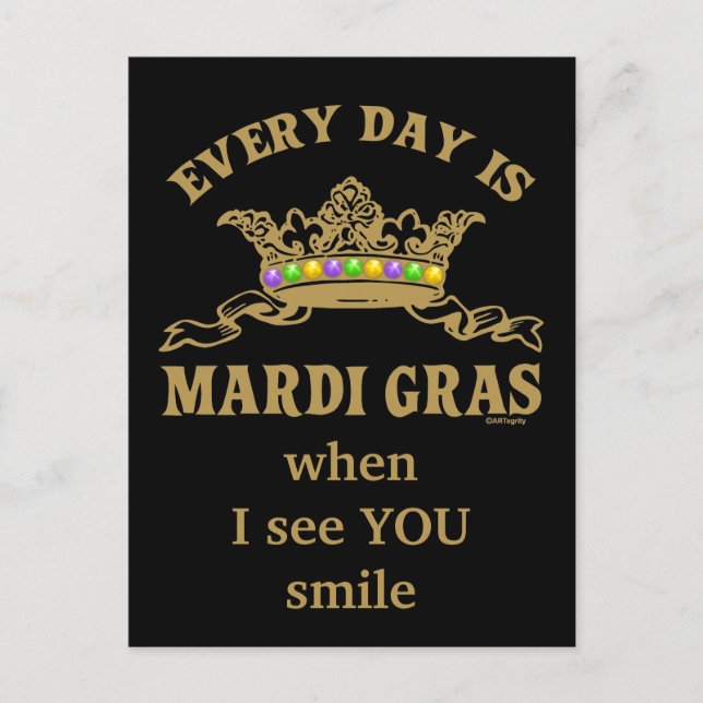 Customizable Mardi Gras Postcard (Front)