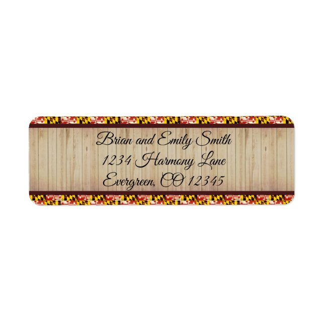 Customizable Maryland flag return address labels (Front)