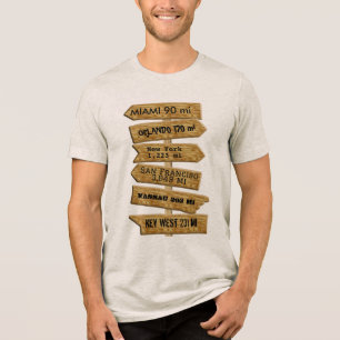 Customizable "MASH" style signpost improved Tri-Bl Tri-Blend Shirt