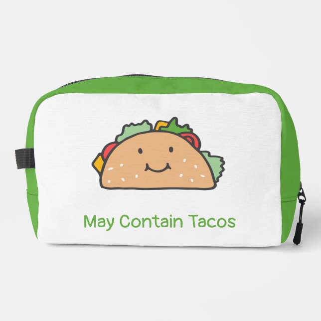 Customizable May Contain Tacos Happy Taco  Dopp Kit (Front)