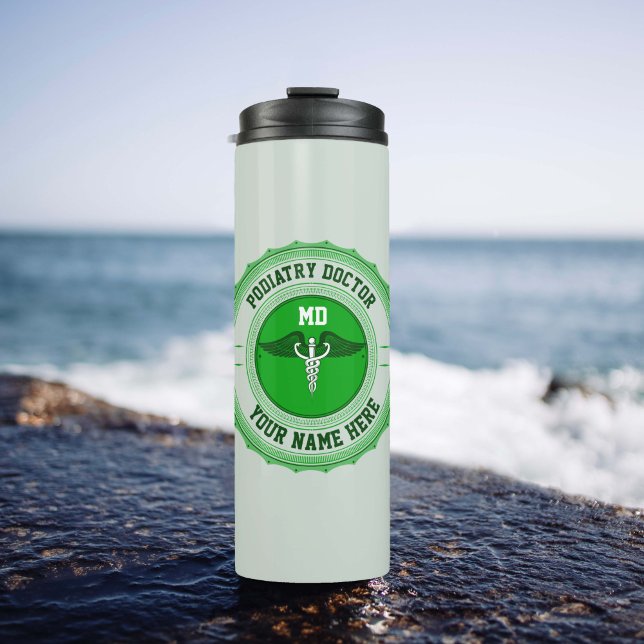 Customizable MD Specialty Caduceus Podiatry Thermal Tumbler (Creator Uploaded)