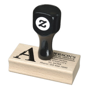 Customizable Mechanical monogram. Initial "A" Rubber Stamp