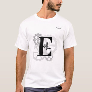 Customizable Mechanical monogram. Initial "E" T-Shirt