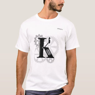 Customizable Mechanical monogram. Initial "K" T-Shirt