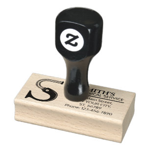 Customizable Mechanical monogram. Initial "S" Rubber Stamp