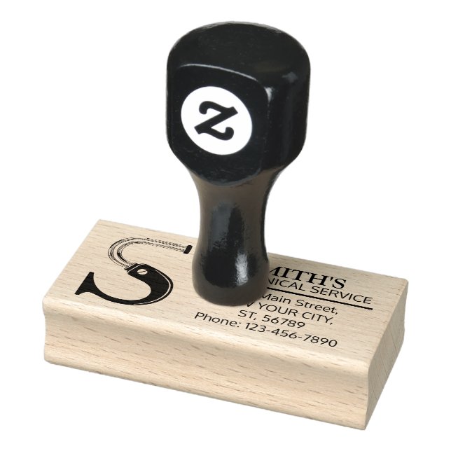 Customizable Mechanical monogram. Initial "S" Rubber Stamp (Stamp)