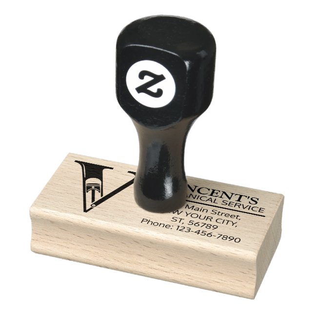 Customizable Mechanical monogram. Initial "V" Rubber Stamp (Stamp)