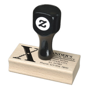 Customizable Mechanical monogram. Initial "X" Rubber Stamp