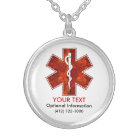 Customizable Medical Alert ID Necklace