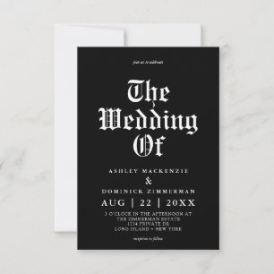Customizable Medieval Black Celtic Gothic Wedding Invitation