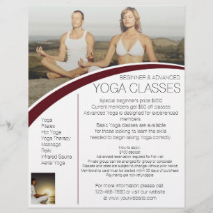 Customizable meditation Yoga class flyers