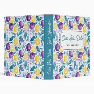 Customizable Mediterranean Lemon Guest Information Binder