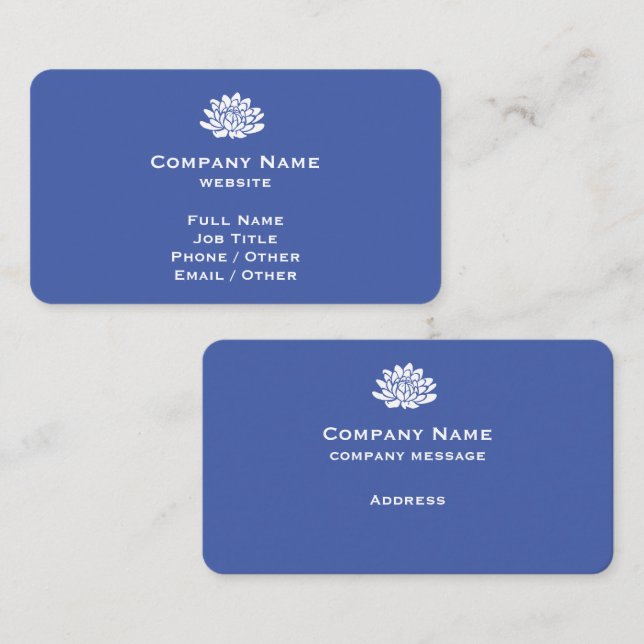 Customizable Medium Blue Business Card (Front/Back)