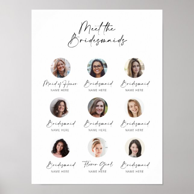 Customizable Meet the Bridesmaids Introduction Poster (Front)