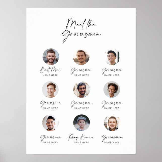 Customizable Meet the Groomsmen Introduction Poster (Front)