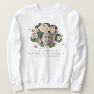 Customizable Memorial Art Nouveau Daisies Light Sweatshirt