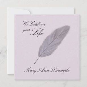 Customizable Memorial / Living Funeral (Feather) Invitation