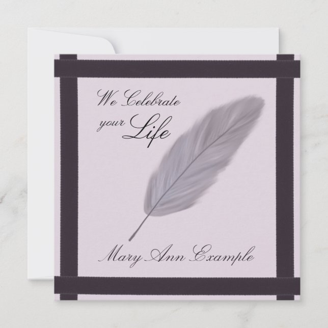 Customizable Memorial / Wake / Living Funeral Invitation (Front)