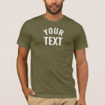 Customizable Mens Bella Canvas Short Sleeve Army T-Shirt<br><div class="desc">Add Your Text Here Template Mens Army Colour Bella Canvas Short Sleeve T-Shirt.</div>