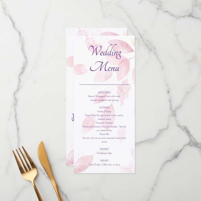 Customizable Menu Design for Events (Front/Back In Situ)