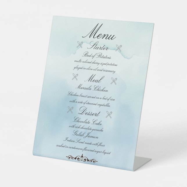 Customizable Menu Pedestal Sign (Front)
