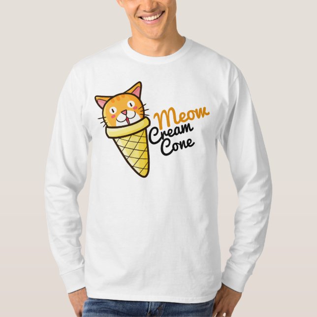 Customizable Meow Cream Cone T-Shirt (Front)