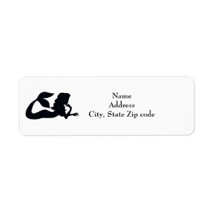 customizable mermaid label sticker return address