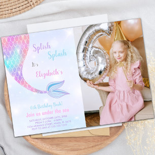 Customizable Mermaid Party Invitations for Kids