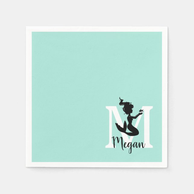 Customizable Mermaid Party Napkins (Front)